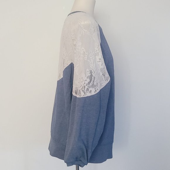 Refashioned Boho Lace Sweatshirt (M/L) - Picture 4 of 7